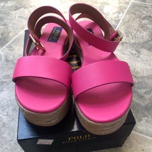 Polo Ralph Lauren Pink Strap Wedges